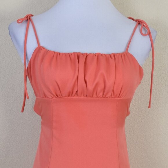 Hello Molly Tie Back Coral Mini Dress - XS - Picture 2 of 10